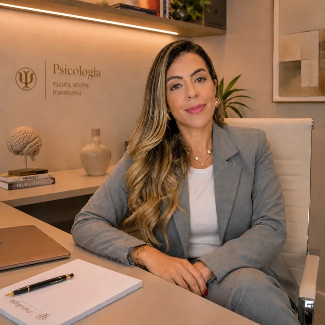Luciana Fernandes sorrindo em seu consultório